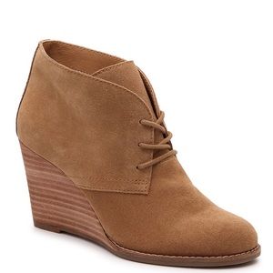 Lucky Brand Yamene Wedge suede bootie 7.5 NWT no box
